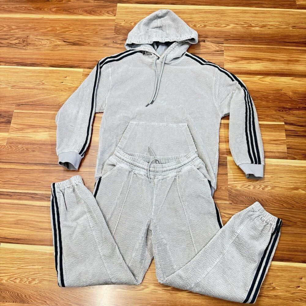 IVY Park Beyoncé x Adidas 2pc Corduroy Tracksuit Sweatpants Hoodie Set Sweatsuit